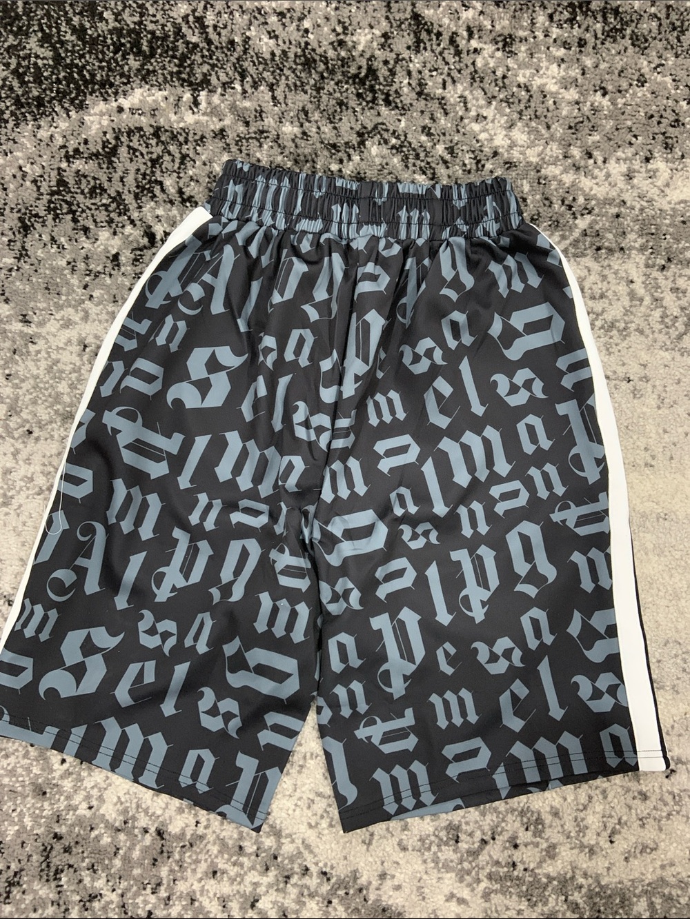 Palm Angels Classic Logo Striped PA Letters Track Shorts Grey Mens Size Large - Picture 3 of 3
